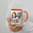 thumbnail image 2 of Mug with Color Inside Retro Housewife baked a pie, "Nailed it" (Orange, 11 oz), 2 of 2