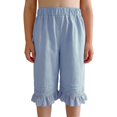 thumbnail image 2 of Generic Toddler Girl Long Shorts Y2K Lace Trim Pettipants Baby Cute Ruffle Hem Baggy Bloomers Boho Flowy Summer Wide Leg Gauze Shorts, 2 of 7