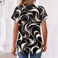 thumbnail image 5 of BOMYJESK Womens Tops Short Sleeve V Neck T Shirts Business Casual Geometric Print Basic Blouses 2026 Spring Fashion Going Out Loose Fit Outfits Black XXL, 5 of 7
