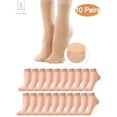 thumbnail image 3 of Gustave 10 Pairs Women Nylon Elastic Short Ankle High Sheer Stockings Silk Short Socks Lady's Hosiery, Beige, 3 of 6