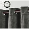 thumbnail image 5 of Chezmoi Collection Parker Premium Textured Velvet Grommet Curtain Set, 2 Panels with 2 Tiebacks, Elegant Bedroom Living Room Darkening Window Treatment, 50" W x 84" L, Dark Gray, 5 of 9
