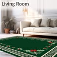 thumbnail image 2 of ODIKA 5'x7' Machine Washable Non-Slip Area Rug, Yuletide Surface Elegant Seasonal Protection High Traffic Rug, Green, 732604, 2 of 7