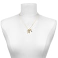 thumbnail image 2 of Delight Jewelry Gold-tone Crystal Initial - M - Large Goldtone Crystal Initial - Y - Charm Necklace, 17.5"+2", 2 of 4
