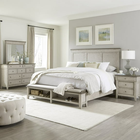 Liberty Furniture Industies, INC Ivy Hollow King Storage Bed, Dresser & Mirror, Night Stand