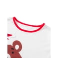 thumbnail image 6 of TSEXIEFOOFU Christmas Family Matching Pajamas Set, Long Sleeve Cartoon Bear Print Tops with Plaid Pants, 6 of 9