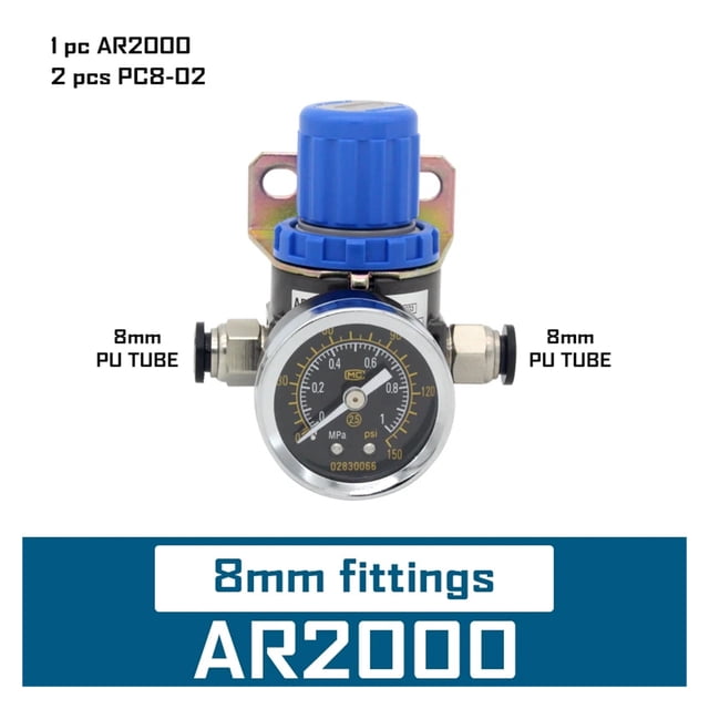 AR2000 1/4''Pneumatic Mini Air Pressure Relief Control, Compressor Regulator Treatment Units Valve Gauge Fitting ,Widely Used
