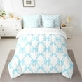 thumbnail image 3 of Feelyou Teens Kawaii Bowknot Twin Bedding Sets 7-Piece, Dreamy Princess Style Bedding Comforter Set, Cartoon Bow-tie Blue Reversible Sheet Sets, Lightweight Room Decor, 3 of 9