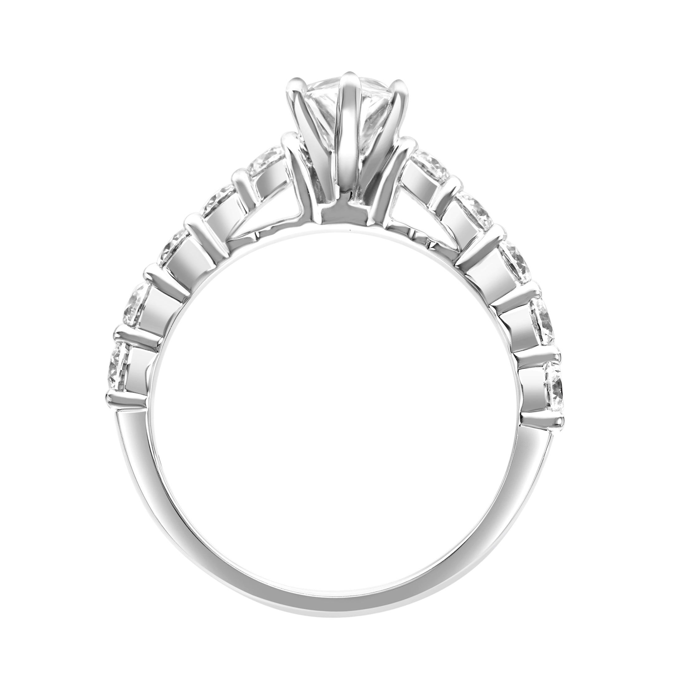 2 1/10 Carat T.G.W. Pear-Cut Moissanite Sterling Silver Women's Engagement Ring