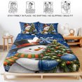 thumbnail image 5 of Cal.King Size Fitted Sheet Set - Blue Christmas 3 Piece Bedding Sets 16" Deep Pocket Fitted Sheet with 2 Pillowcases, Xmas Snowman Tree Snowflake Love Heart Brushed Microfiber Hotel Luxury Bed Sheets, 5 of 9