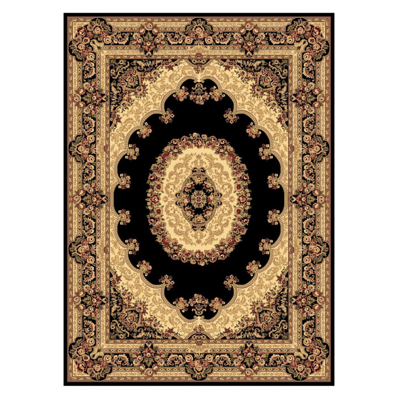 Rugs America New Vision Collection Kerman Black 807BLK Traditional