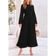 thumbnail image 4 of Vestido largo PRETTYGARDEN para mujer, otoño, primavera, punto suizo, negro, 4 of 9