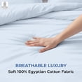 thumbnail image 4 of Kotton Culture 3 Pc Duvet Cover King Size Set-100% Egyptian Cotton 600 TC Ultra Soft Premium Durable Comforter Cover Zipper Closure & Corner Ties - (Sky Blue, 104" X 94"), 4 of 9