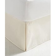 Box Pleated Bed Skirt 100% Pure Cotton 600 Thread Count 16" Drop Premium Finish 39"X 75" Bed Skirt, Luxury Hotel Quality, Wrinkle Free, Decorative Split Corner Bed Ruffle (Ivory)