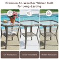 thumbnail image 6 of Unnifurnzi Patio Wicker Side Table-Outdoor PE Rattan End Table with Tempered Glass Top and 2-Tier Storage Shelf Square Side Table for Deck Porch Balcony Garden-Gray, 6 of 7