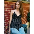 thumbnail image 6 of Women's Y2k Polka Dot Print Tank Top Spaghetti Strap Camisole Sheer Mesh Going Out Top, 6 of 9