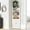 White - A, variant on 71" Tall Corner Storage Cabinet – 5-Tier Metal with 2 Doors & Adjustable Shelves, Black for Kitchen Pantry