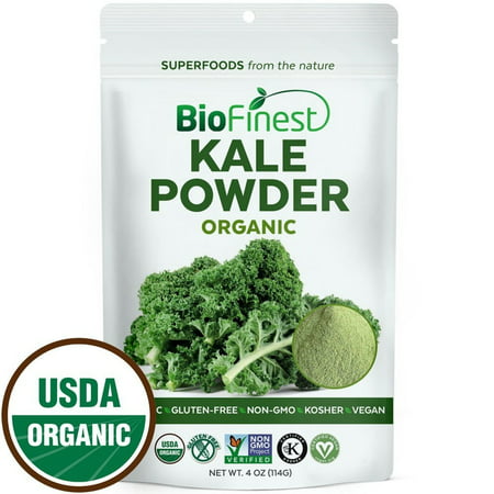 Biofinest Kale Vegetable Powder - 100% Pure Freeze-Dried Antioxidants Superfood - USDA Certified Organic Kosher Vegan Raw Non-GMO - Boost Digestion Skin Health - For Smoothie Beverage Blend (4