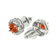 thumbnail image 2 of Clara Pucci 1.24Ct Red Round Cut VVS1 Screw Back Stud 14k Solid hypoallergenic Gold Designer Earrings For April, 2 of 7