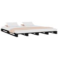 Pallet bed black 150x200 cm solid wood