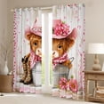 thumbnail image 2 of Homewish Teenagers Floral Animal Highland Cow Black Out Curtains,Western Cowgirl Curtains Pack of 2 (42x63 Each),Leopard Print Boots Hat Bedroom Curtains,Vinatge Cabin Breathable Home Decor, 2 of 6