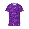 thumbnail image 4 of Fuzoiu Purple Glitter Print Youth Short Sleeve T-Shirt,Youth Dry-Fit Active Athletic T-Shirt,Short Sleeve Tops Tees for School, Sports, and Casual Wear, 4 of 4