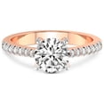 thumbnail image 3 of 5 Carat IGI Certified Round Shape Lab Grown Diamond Engagement Ring | 14K Rose Gold |Amy Tapered Eternity Diamond Ring | FG-VS1-VS2 Quality Friendly Diamonds, 3 of 4