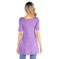 thumbnail image 4 of 24seven Comfort Apparel Maternity V Neck Elbow Sleeve Flared Henley Style Tunic Top, 4 of 6