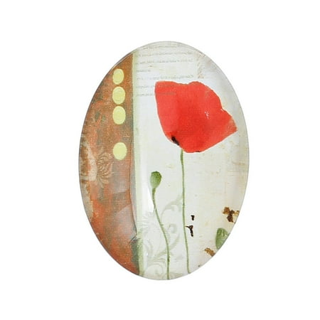 Huge Flower Oval Glass Sexy Sparkles 4 Pcs Oval Flatback Glass Dome Cabochon Embellishment 25mm(1