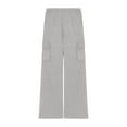 thumbnail image 4 of Gubotare Cargo Pants for Boys Slim Boys Cargo Pants Stretch Elastic Waist School Kids Twill Joggers Size 14-15 Years (Light Gray,14-15 Years), 4 of 6
