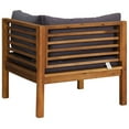 thumbnail image 5 of vidaXL Sectional Corner Sofa with Dark Gray Cushions Solid Acacia Wood, 5 of 6