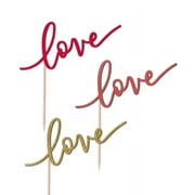 Love Cupcake Toppers Janine Glitter Cardstock Set of 12 pcs