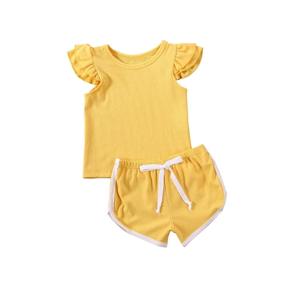 Futezty Girls Summer Outfits, 4th of July Baby Girl Outfits 3pcs Toddler Baby Girl Pants Set Letter Short Sleeve T-Shirt Tops Flare Trousers Headband 6M 12M 18M 24M 3T 4T Kids Casual Clothes