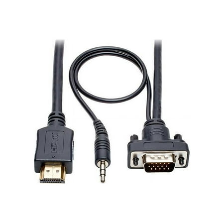 UPC: 0037332201058 | HDMI to VGA + Audio Active Converter Cable HDMI to Low-Profile HD15 + 3.5 mm (M/M) 1920 x 1200/1080p @ 60 Hz 10 ft.
