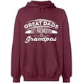 thumbnail image 2 of OXI Hoodie Sweatshirt - Dads Get Promoted To Grandpas, Basic Casual Hoodie for Men's and Women Fleece Hoodie Long Sleeve - Maroon X-Large, 2 of 3