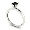 thumbnail image 2 of 0.5 ct Princess Cut Natural Onyx Solitaire Engagement Ring for Women in 18K White Gold, 2 of 5