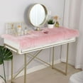 thumbnail image 3 of Nvzi Solid Color Plush Table Runner,Faux Sheepskin Decorative Shaggy Dresser Scarf,Not-Slip Desk Pad Food for Christmas Weddin,Luxury False Fur Dresser Tablecloth-Light Pink 40x100cm(16x39inch), 3 of 5