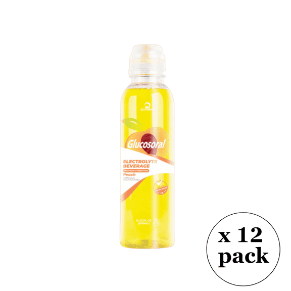 Glucosoral Peach Flavored Electrolyte Rehydration Drink, 15.22 fl oz, 12 Pack