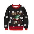 thumbnail image 5 of Suéter navideño feo para hombre y mujer, suéter navideño de manga larga con cuello redondo y estampado divertido en 3D, jerséis, tops, sudadera navideña, 5 of 5