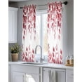 thumbnail image 5 of Red Eucalyptus Leaves Sheer Curtains 54 Inch Length 2 Panels Set for Living Room/Bedroom, Spring Summer Botanical Kitchen Curtains Grommet Semi-Sheer Curtains Drapes Voile Window Treatments 42"x54"x2, 5 of 7