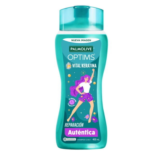Shampoo Palmolive Optims Vital Keratina Raparación Auténtica 400 ml