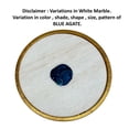 thumbnail image 5 of 20 Inch Round Side End Table- White Marble Top with Blue Agate Stone Inlay, 5 of 5