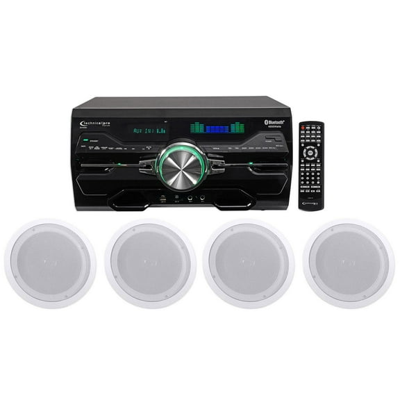 Technical Pro DV4000 4000w Home Theater DVD Receiver (2) 8 inch Ceiling Speakers
