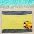thumbnail image 4 of Beach Blanket Portable Sandproof Picnic Mat | Outdoor Beach Mat | Quick-Dry Foldable Lightweight Polyester | 1 Blanket 4 Stakes 1 Buckle | Travel Camping Hiking 60"x80", 4 of 6