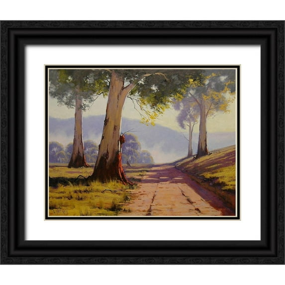 Gercken, Graham 14x12 Black Ornate Wood Framed with Double Matting Museum Art Print Titled - Road Throught The Valley
