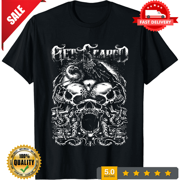 Retro Style Get Scared Band Shirt Black Unisex S-5XL 1K0181, NEW INSTOCK-TH71064
