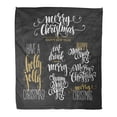 thumbnail image 1 of SIDONKU Flannel Throw Blanket Happy Black Text Merry Christmas Lettering Year Retro Seasons Soft for Bed Sofa and Couch 50x60 Inches, 1 of 1