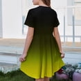 thumbnail image 5 of XADYUY Summer Dress for Girls 7-8 Casual A-Line Short Sleeve Midi Dress Gradient Crew Neck Sundresses Swing Dresses with Pockets,5-6Years,Green, 5 of 6