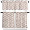 thumbnail image 2 of Kitchen Curtains Set, Abstract Khaki Kitchen Curtains and Valances Set, Modern Contemporary Art Vintage Rod Pocket Tier Curtains 36 Inch Length for Cafe/Bedroom Windows, 2 of 6