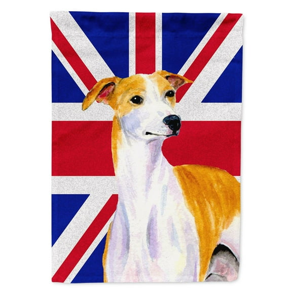 Whippet with English Union Jack British Flag House Flag