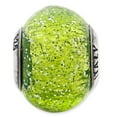 thumbnail image 2 of Reflection Beads QRS2553 Sterling Silver Italian Light Green with Silver Glitter Glass Bead - Polished & Antiqued, 2 of 3
